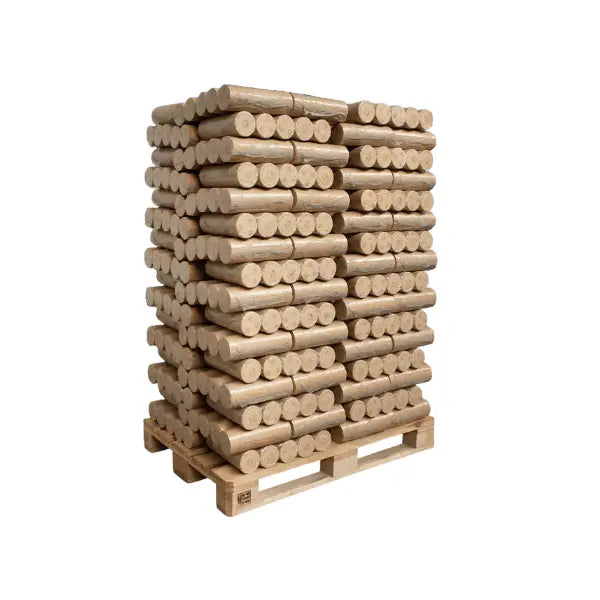 Heizfuxx Nestro XL Blau Hartholzbriketts – 960 kg Palette (96 x 10 kg) Premium Holzbriketts für Kamin & Ofen Heizfuxx