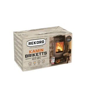 Rekord Braunkohlebriketts – 900 kg Palette (90 x 10 kg) Klassische Kamin- & Ofenbriketts Rekord